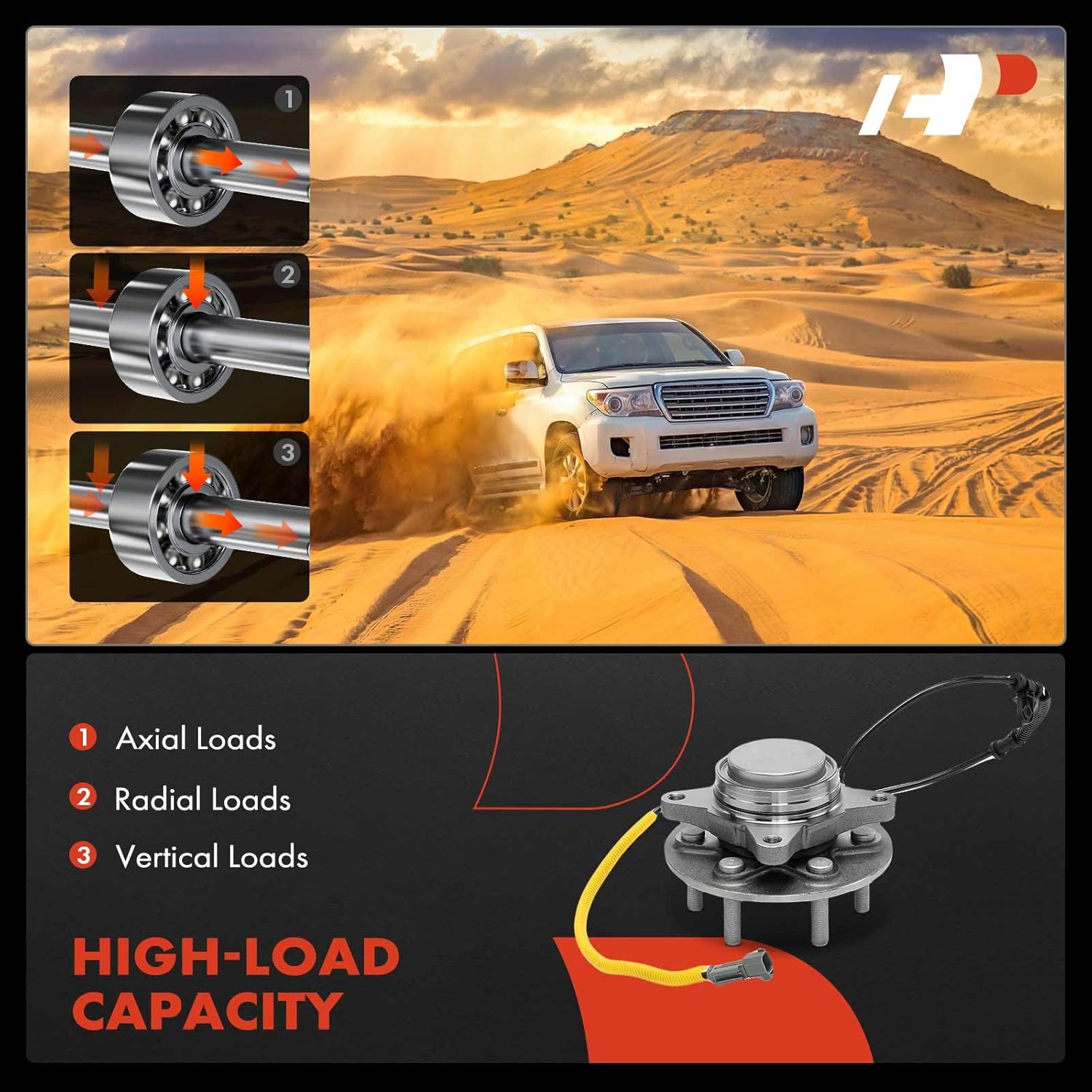 A-Premium Front Wheel Bearing and Hub Assembly with ABS & 6-Lug Compatible with Ford Expedition 2018-2020, F-150 2018-2020, Lincoln Navigator 2018-2020, RWD Only