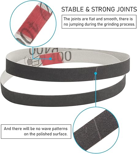 Miniatura 3 de Kit de correas de repuesto para afilador de cuchillos de 12" x 12", 400 correas de lija de grano medio para afilador de cuchillos original y