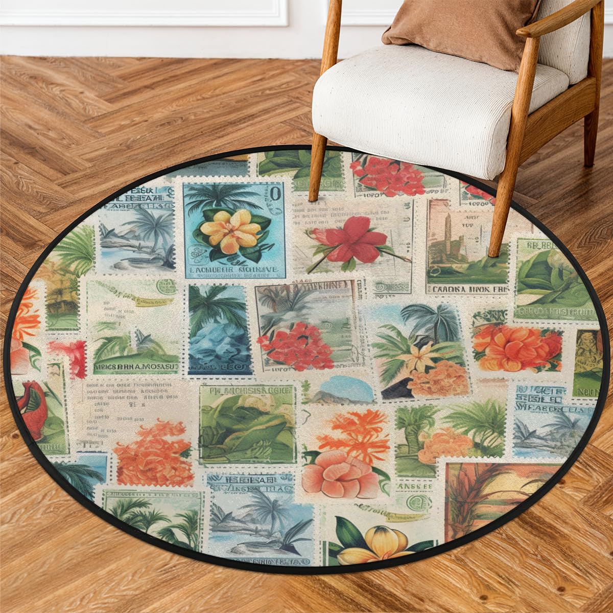 Amazon.com: TropicalLife Tropical Beach Theme Round Rug 5 Ft