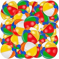 TURNMEON 28 Pack 12 Inch Rainbow Beach Balls Bulk - Inflatable Pool Toys for Kids Summer Parties, Birthdays, Luau Decor & Beach Games