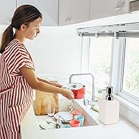 Vista 4 de Ceramic Soap Dispenser, White Lotion Soap Dispenser for Bathroom Kitchen Countertop, 2 Pack Hand Liquid Dispenser Bottle with Stainless Steel Pump