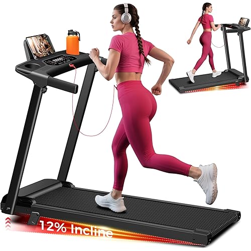 Aiteid Treadmill with Incline,3.0HP Small Treadmills for Home,Portable Electric Treadmill with Handles,Lightweight Walking Pad,Compact Running Treadmills,Walking Pad with Handle,300LBS Capacity