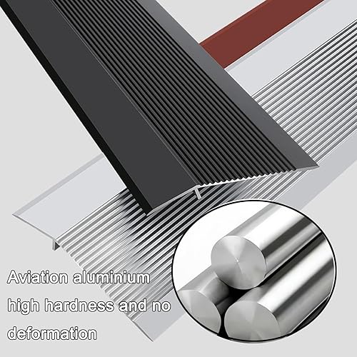 Miniatura 4 de Tira de transición de piso de aluminio, umbrales de metal para puertas, tira de transición de piso de 35.4 pulgadas de madera a azulejo, para ranura