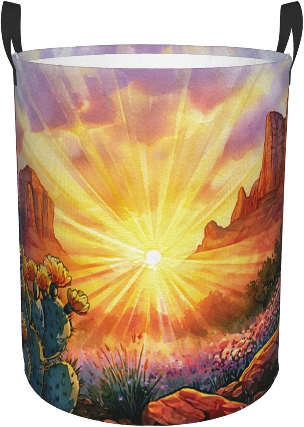 Laundry Basket 62.8l 15.7×19.6in Desert Prickly Pear Sunrise Art