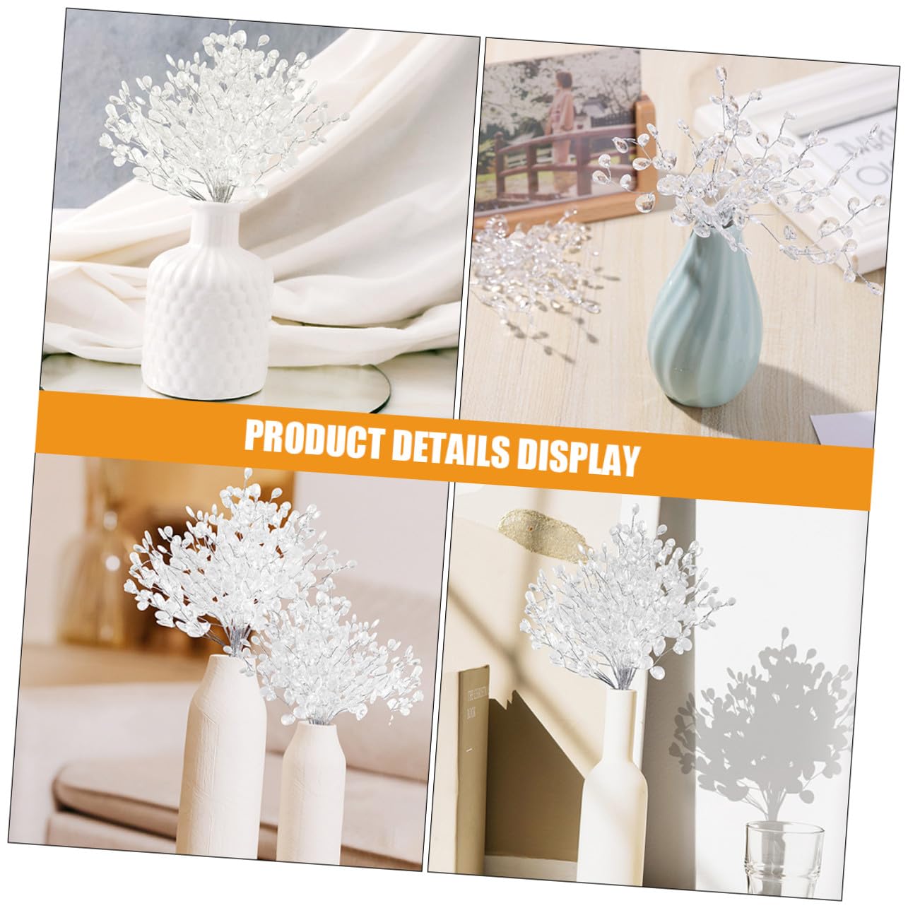 Künstliche Perlenblumen mit Acrylperlen Stiele für Dekoration Blumenstrauß für Innen und Außen für Küche Esszimmer und Hochzeit DIY-blumenarrangement Geschenk für Valentinstag