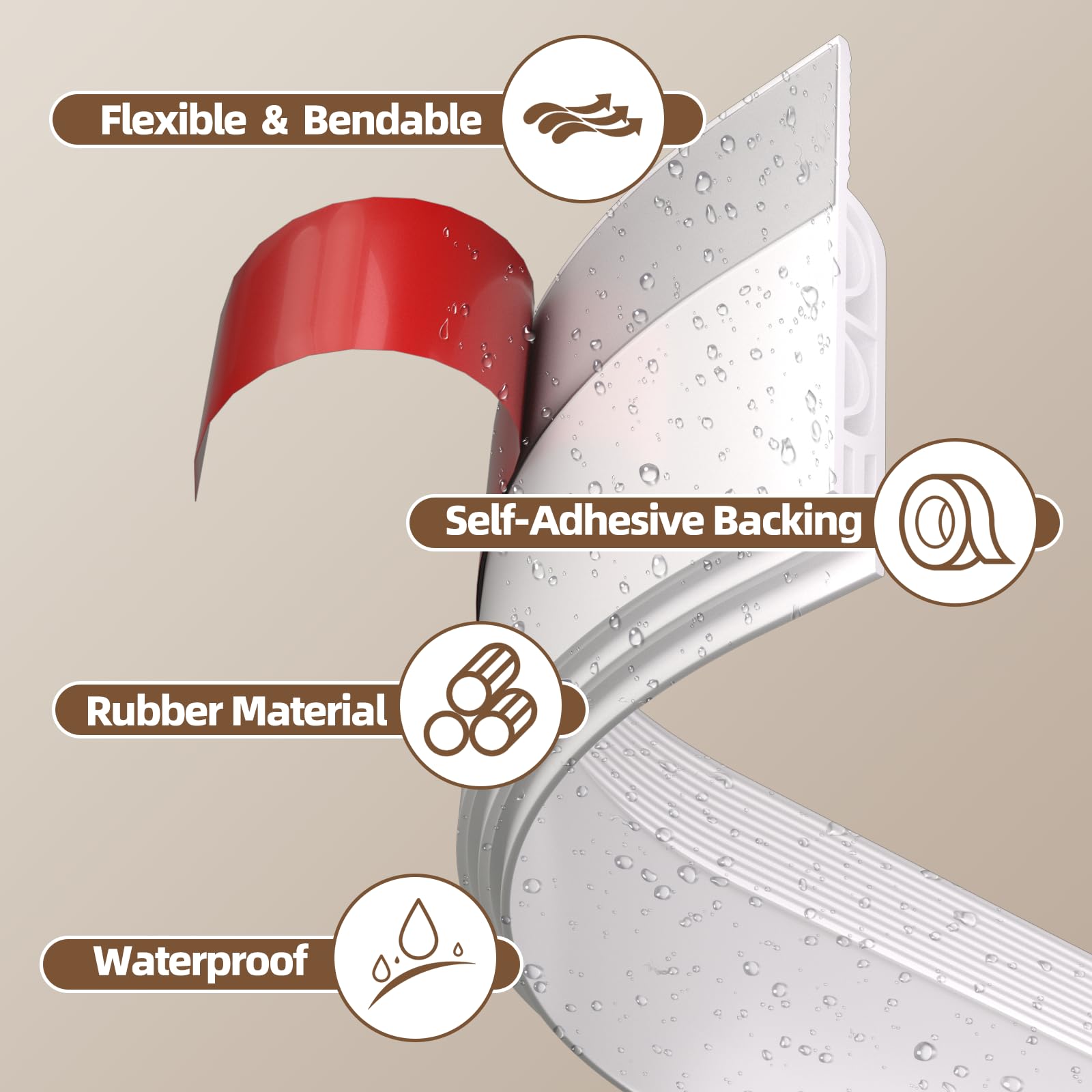 Door Draft Stopper with Brush, 39" Door Sweep for Bottom of Door, Self Adhesive Weather Stripping for Bottom of Door, Under Door Seal Dust/Noise/Hot or Cold Air Insulation — Amazon image 5
