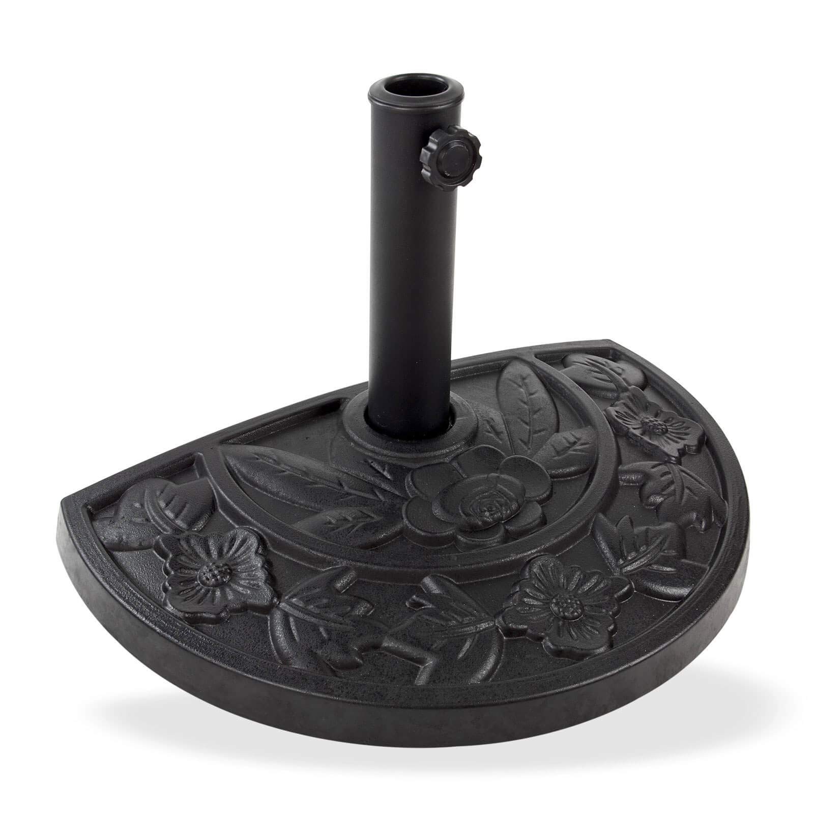 Supporto per ombrellone/portaombrelli, 8,8 kg, semicircolare, effetto ghisa