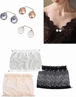 Lace Cleavage Cover-Up & Modesty Panel for Low Neckline Dresses - Versatile Inserts for Women, Chest Coverage, and Modesty Fixes - Perfect Lace Inserts & Clip-On Options for Stylish Confidence