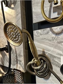 İSAOĞLU YAPI Antik Gold Duş Sistemi Klasik Vintage Pirinç Duş Seti Askı Apatı Komple Set