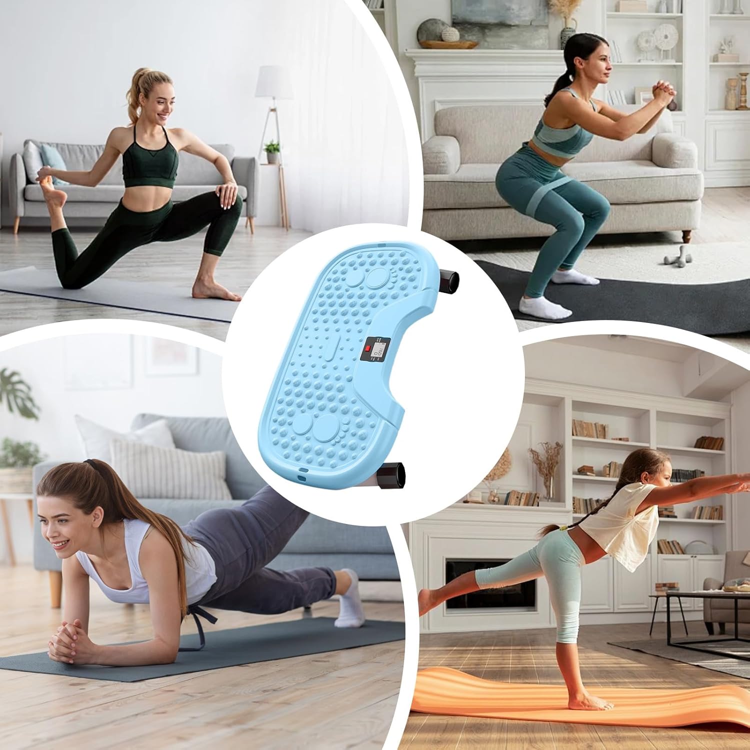 Rock Stepper – Twist Leg Exerciser with Resistance Bands, Compact Fitness Stepper for Glutes, Abs, Core, and Upper Body Workouts, for Women at Home, Office, Balcony, Bedroom, Living Room