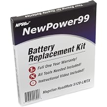 NewPower99 Battery Replacement Kit with Battery, Video Instructions and Tools for Magellan RoadMate 5120-LMTX