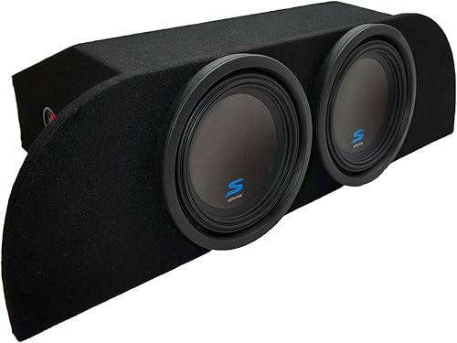 American Sound Connection NT2X10-350Z-STRUTBOX compatible con Nissan 350Z Coupé 2003-2008 Caja doble de 10 pulgadas con soporte de amplificador y