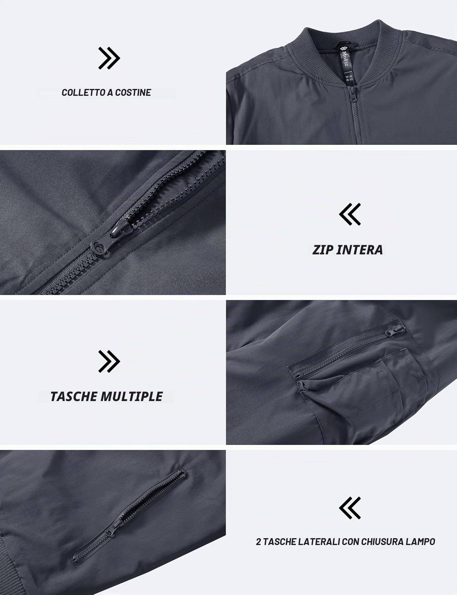 MoFiz Giacca Bomber Uomo Militare Invernale Caldo Giubbotto Imbottito Spesso Giacche da Pilota Aviatore con Tasche Multiple a Zip