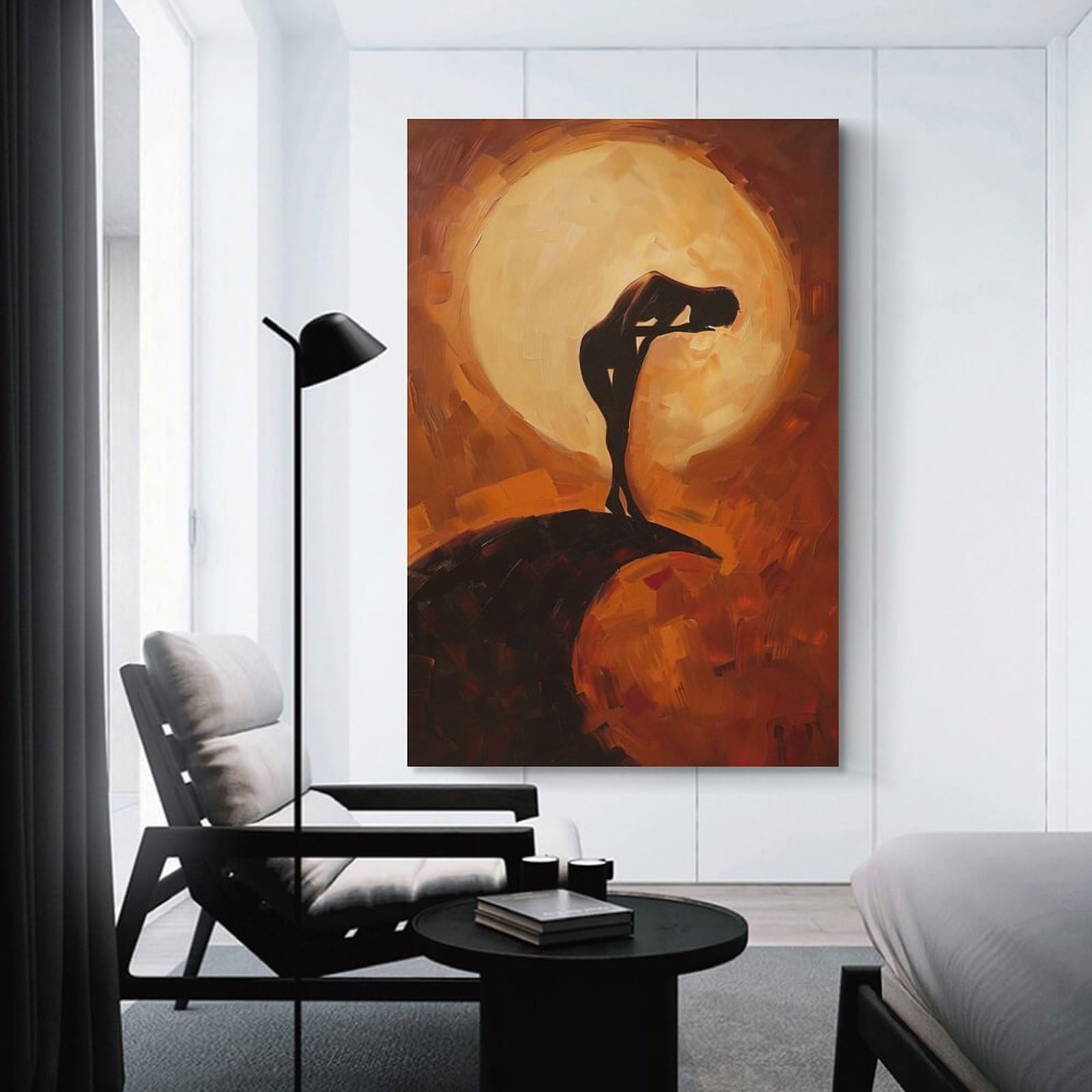 Junmoney Unframe-Style-24 Wall Picture Print Silhouette Under Sun, 20X30inch(50X75cm), For Contemporary Homes, Apartments Or Offices, Decorative Canvas Decor For Home Updates