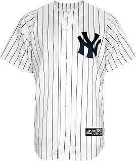 Majestic MLB New York Yankees Brett Gardner White/Navy Pinstripes Home Short Sleeve 6 Button Synthetic Replica Baseball Jersey Spring 2012 Men's