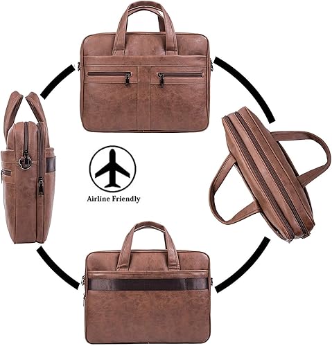 Miniatura 6 de seyfocnia Bolso de mensajero de cuero para hombre, maletín para computadora portátil