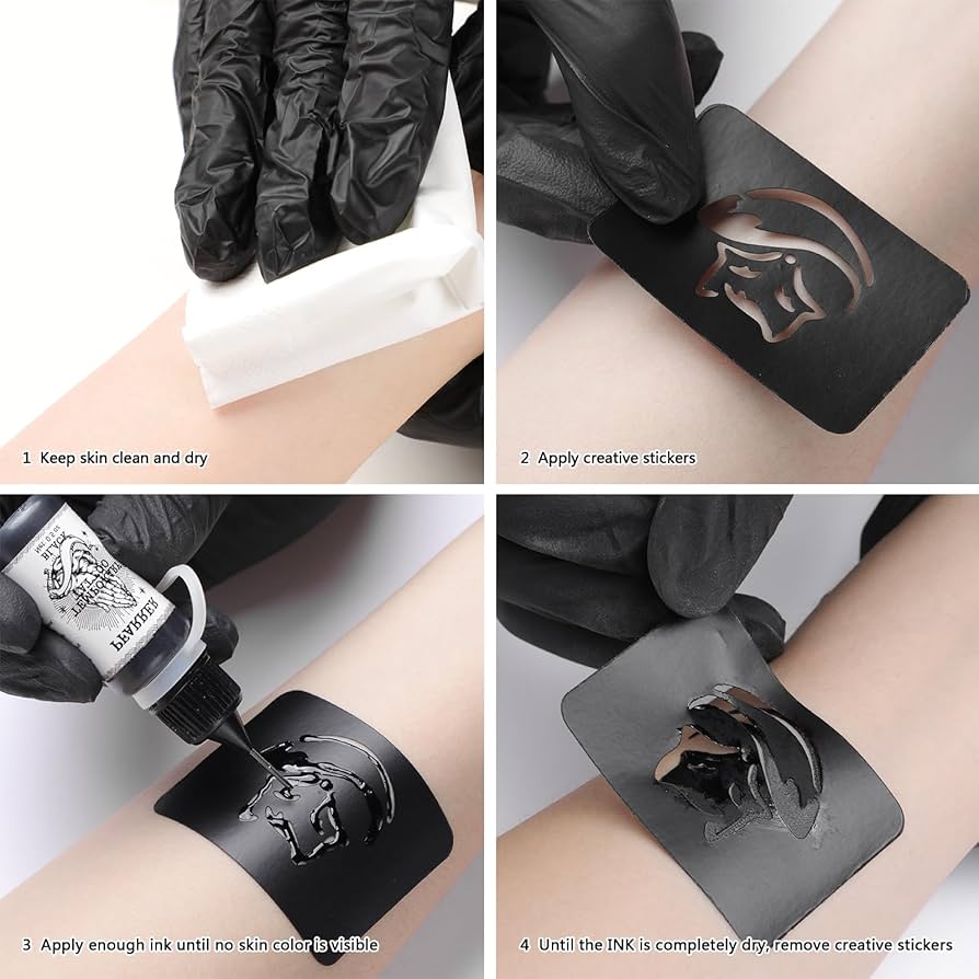 Set Bottiglie Per Tatuaggi E Lavaggio - 3 Misure (150ml, 250ml, 500ml) Con Imbuti - Trasparente, Blu, Rosa