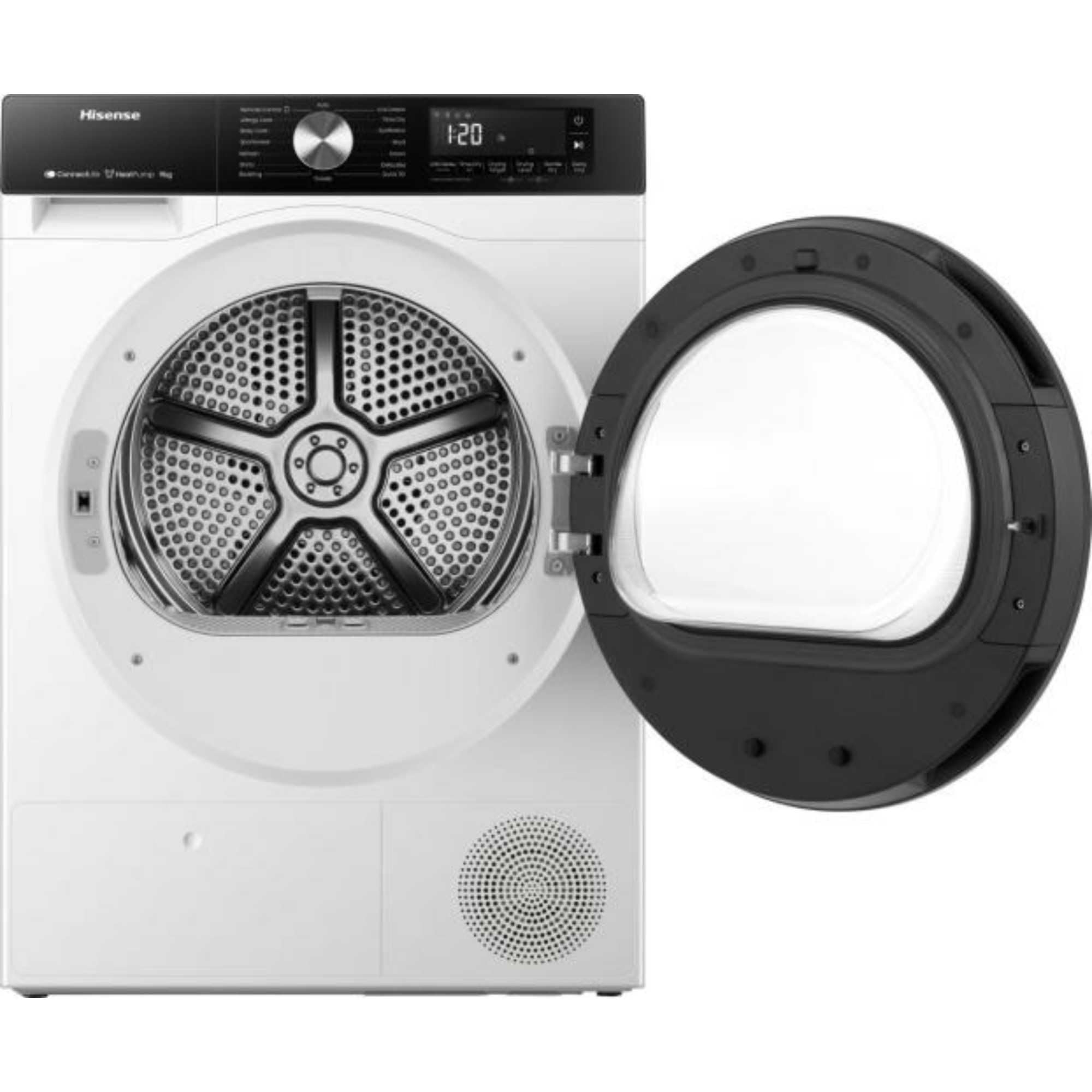 Hisense DH3S902BW3 - Asciugatrice, 9 kg, asciugatura automatica, asciugatura rapida, asciugatura rapida, asciugatura allergy care, asciugatura anti grovigli, scaffale di asciugatura, bianco