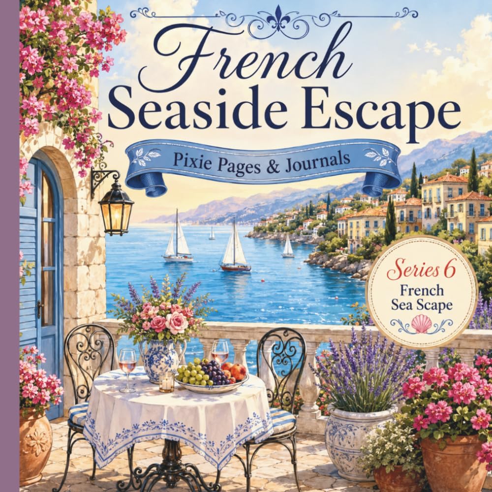 French Seaside Escape Coloring Book: Relaxing Coastal Scenes of Riviera Villages, Harbors, Lighthouses, Seaside Cafés, and Mediterranean Views for Adults and Teens (French Moments to Color)
