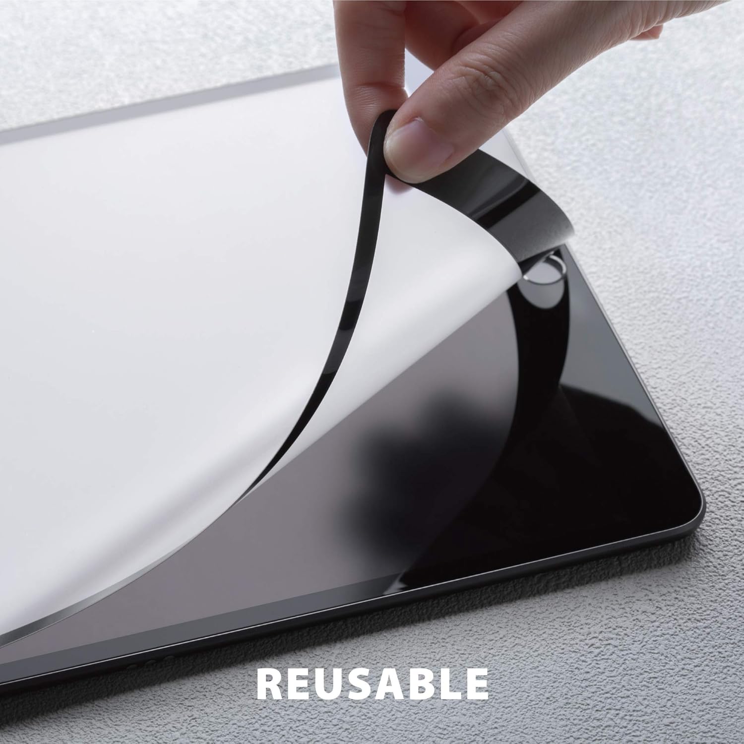 Moshi iVisor AG Screen Protector for 10.2" iPad 8th (2020)/ iPad 7/10.5" iPad Air/iPad Pro, Washable & Reusable, Reduce Fingerprints & Smudging, Compatible with Apple Pencil, Black (Clear/Matte)