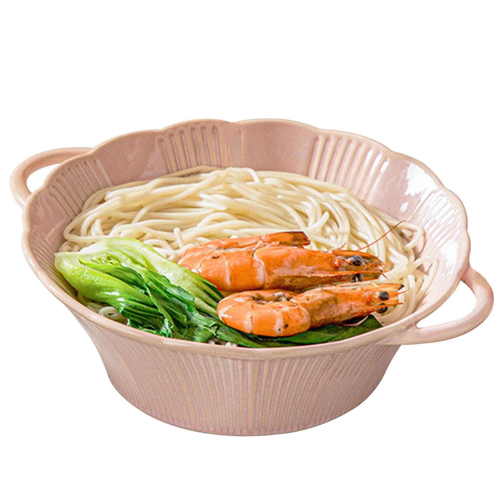 Cuenco para ensalada, cuencos para sopa, cuenco de cerámica con asa, cuenco de ramen de cerámica, cuencos Pho grandes, cuenco para sopa apto para microondas, cuenco para fideos Udon-azul-24x20x7cm,