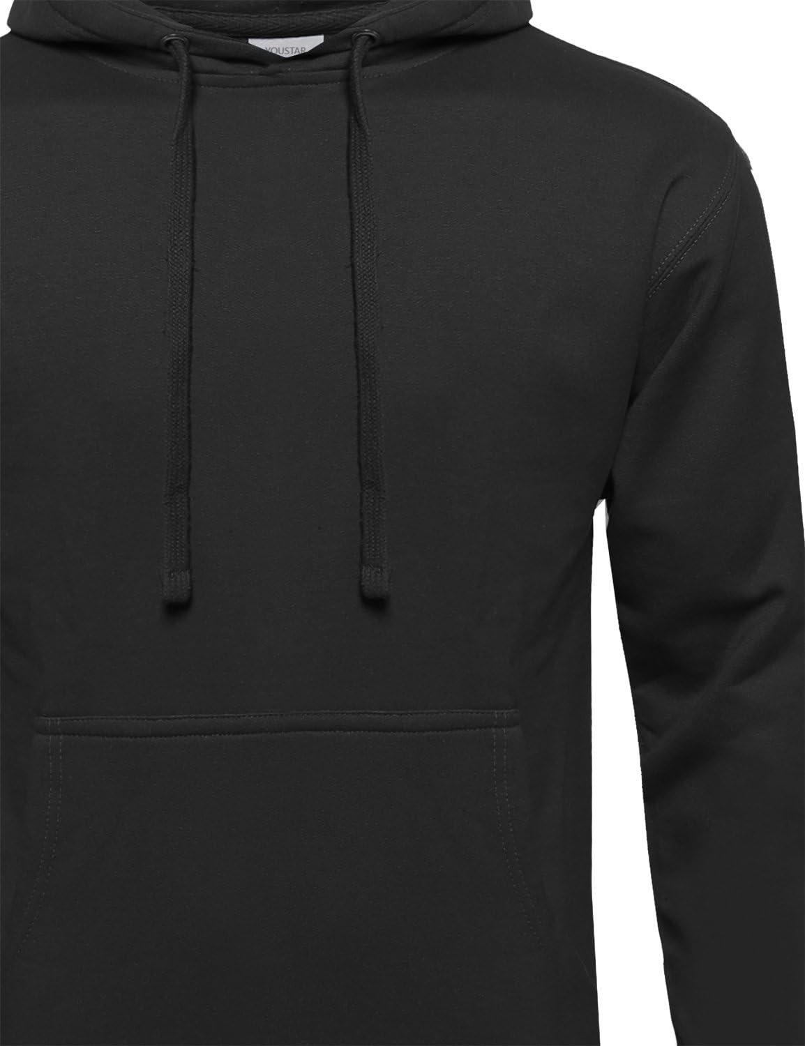 Youstar Men's Basic Pullover Heavyweight Sweatshirt Hoodie Small Black