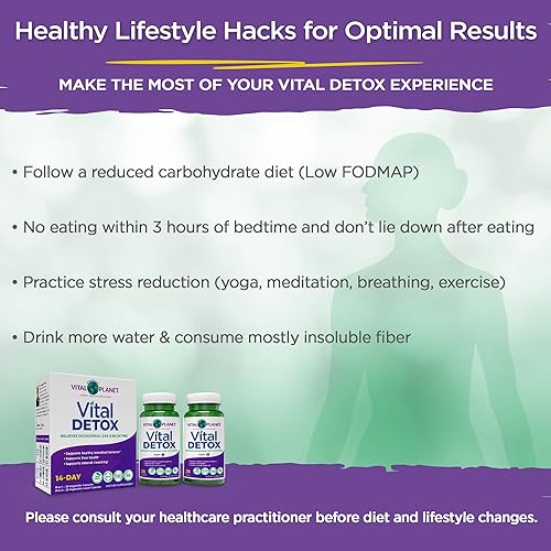 Miniatura 6 de Vital Planet - Vital Detox con cardo mariano, quercetina, ácido alfa lipoico, colina y hierbas, para gases ocasionales e hinchazón, apoya el
