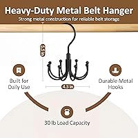 Vista 6 de ZEDODIER Perchero para Cinturones, Paquete de 4 Soportes Giratorios para Cinturones Organizador de Accesorios de Closet, Capacidad Máxima