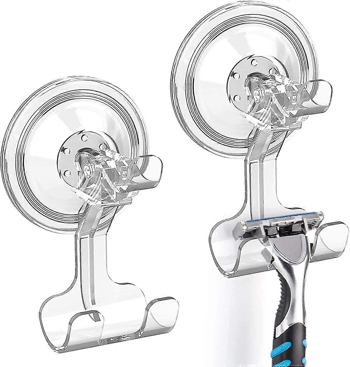 JOYHAPPST Shower Suction Hooks, 2 Pack Suction Hooks Removable and Reusable Razor Hook