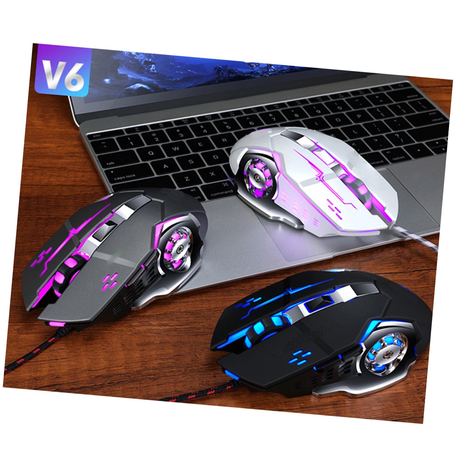 Uonlytech 1pezzi Mouse Cablato Usb Ergonomico Per Computer Da Ufficio Per Pc Desktop Laptop Argento