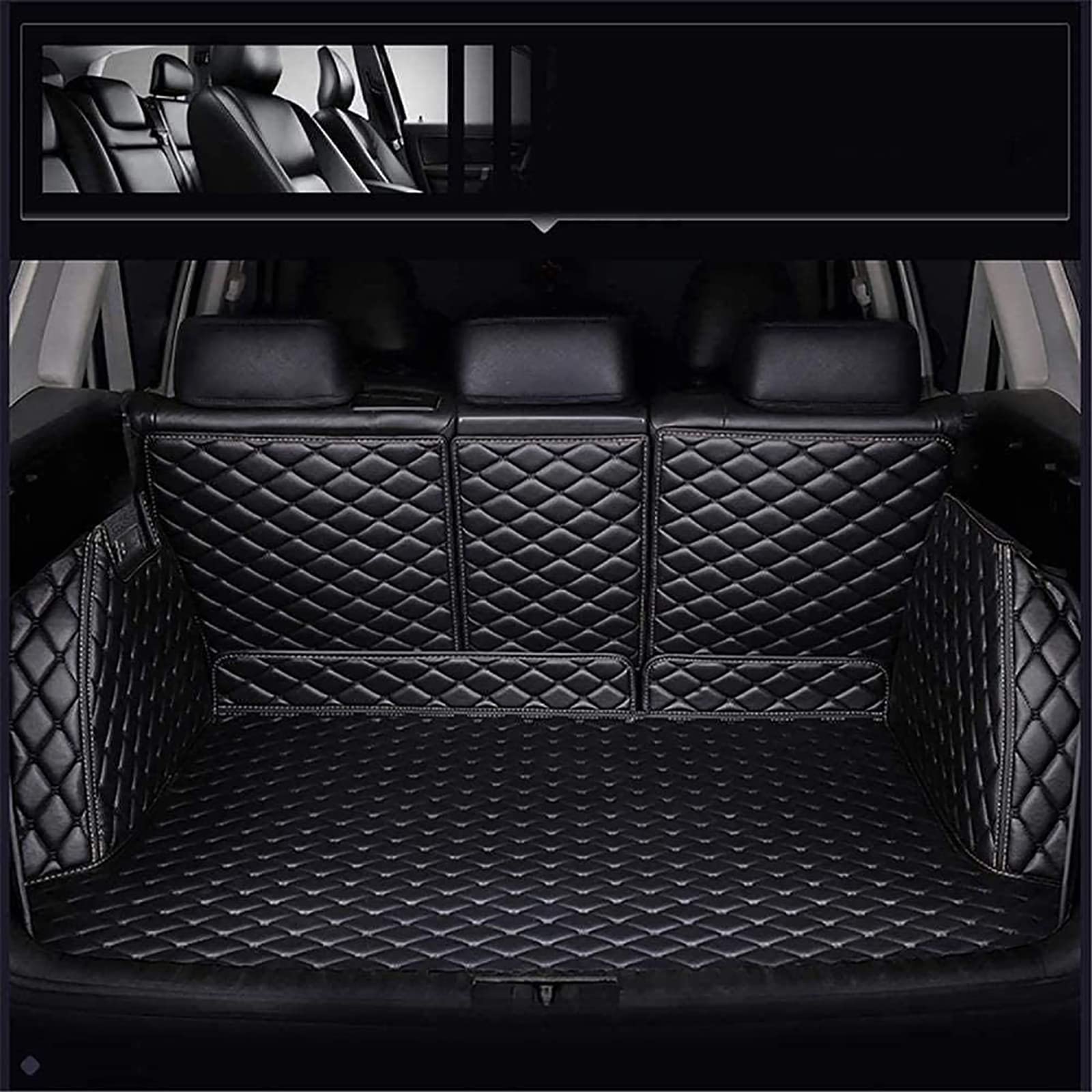 Tapis Coffre WXRNBN Pour MG ZS Hybrid+ Luxury 2024 - Cuir Imperméable, Couleur Black Rice