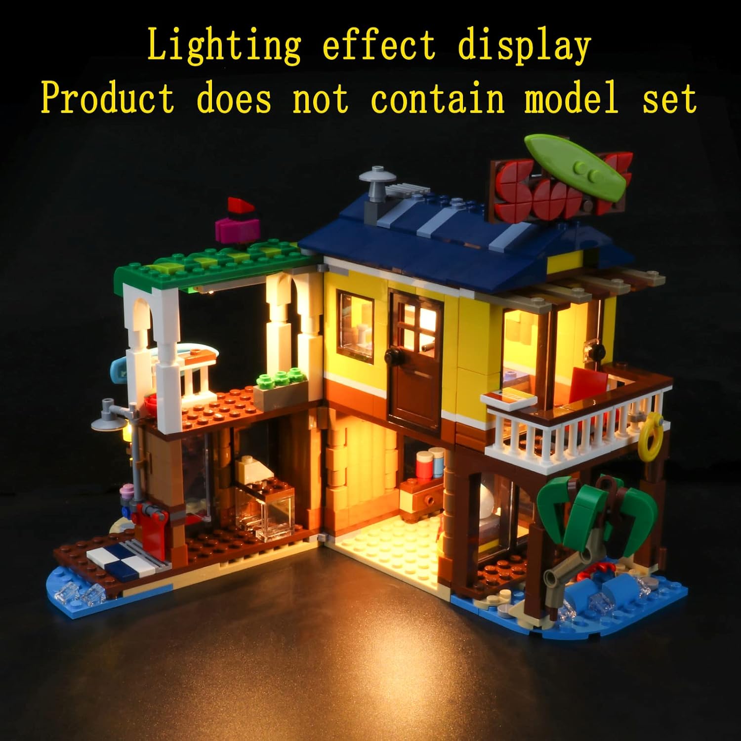 GEAMENT LED Light Kit Compatible with Lego Surfer Beach House - Lighting Set for Creator 31118 Building Model (Model Set Not Included)