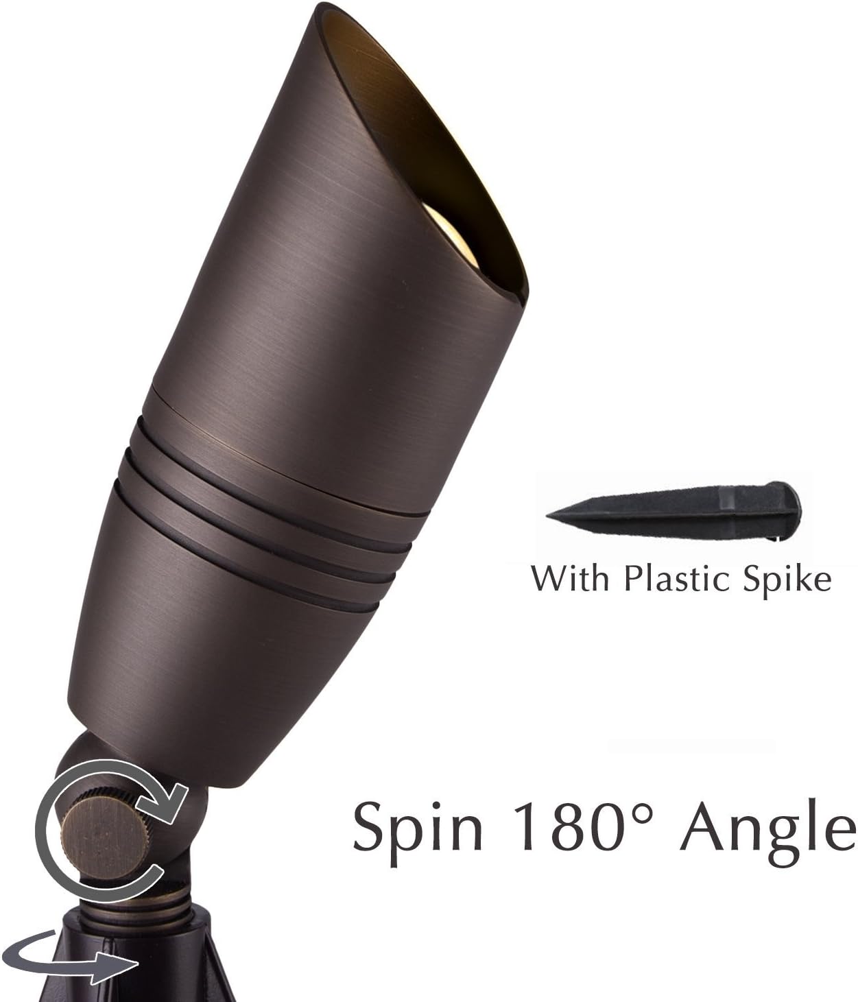 Black Friday - 80% OFF H&A Solid Brass Landscape Spotlight Pack of 6 Outdoor Lights 12V Low Voltage with Spike Stand