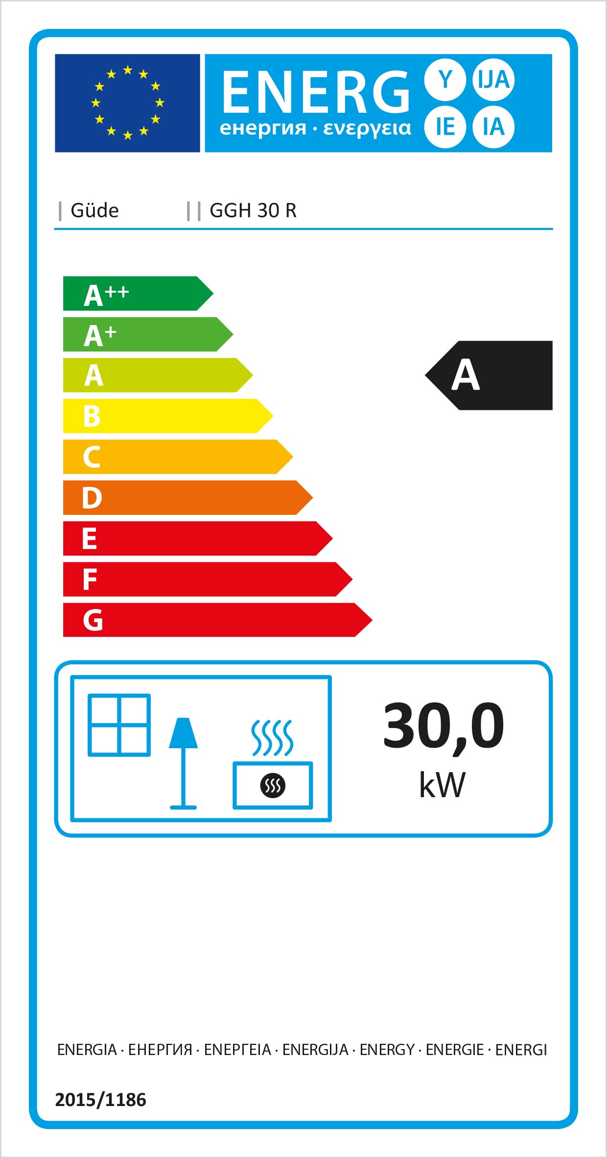 Güde GGH 30 R - Calentador de gas (220-240 V, 18000 – 30000 W de potencia de calentamiento, 1000 m³/h de potencia, regulación de calefacción continua (15477-25795 kcal/h), encendido piezoeléctrico,