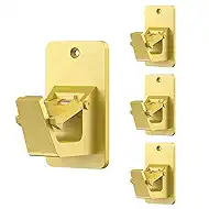 Adhesive No Drill Curtain Rod Brackets - Heavy Duty 30LB Holders for Bathroom Bedroom Kitchen, Universal Damage-Free Window Rod Hooks with Nail-Free Installation (4PC Gold)