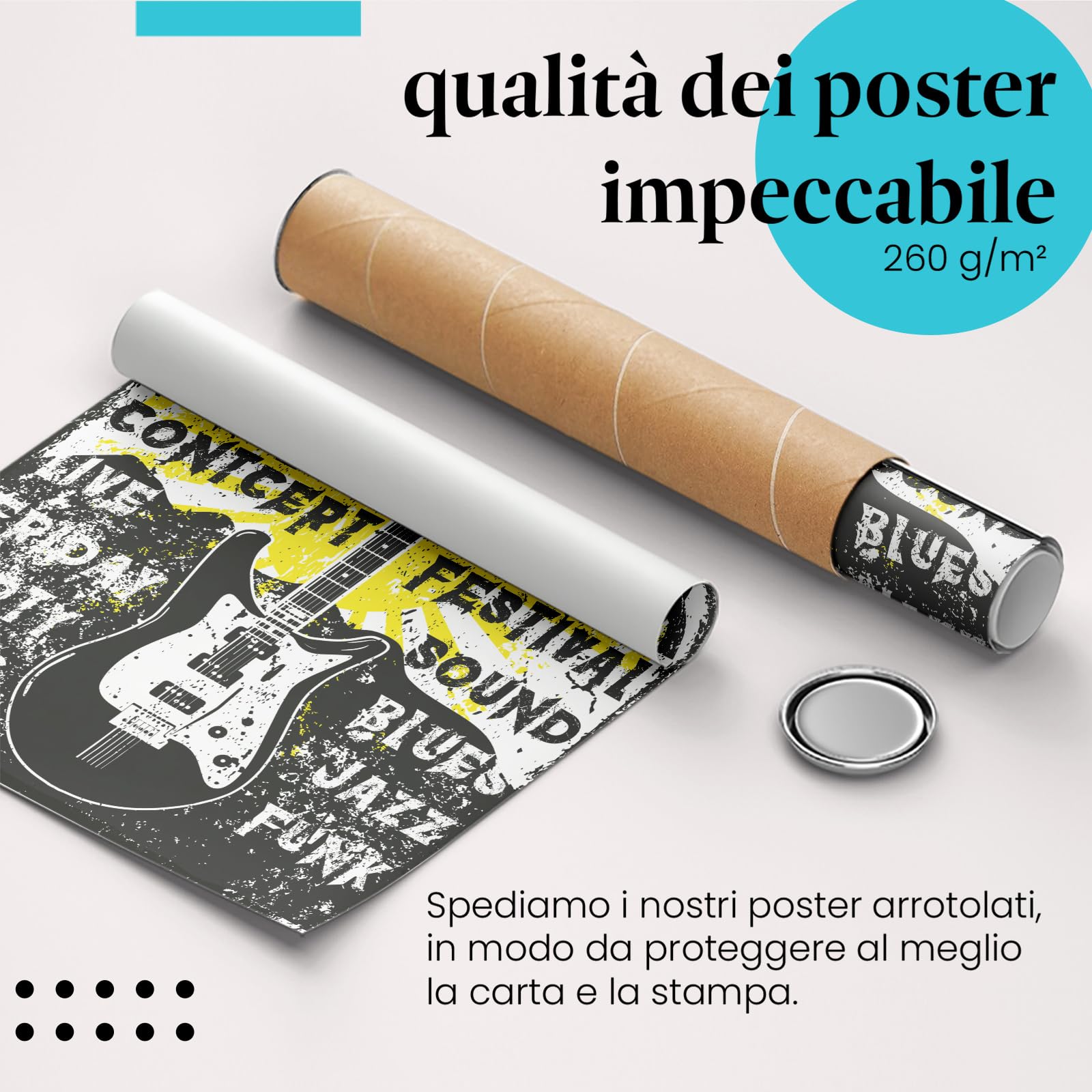 Postereck - 2148 - Poster Hard Rock Festival, chitarra musica concerto - Stampa con Scritta, Decorazione da Parete, Quadri, Ideen Regalo - Tela - 100,0 cm x 75,0 cm