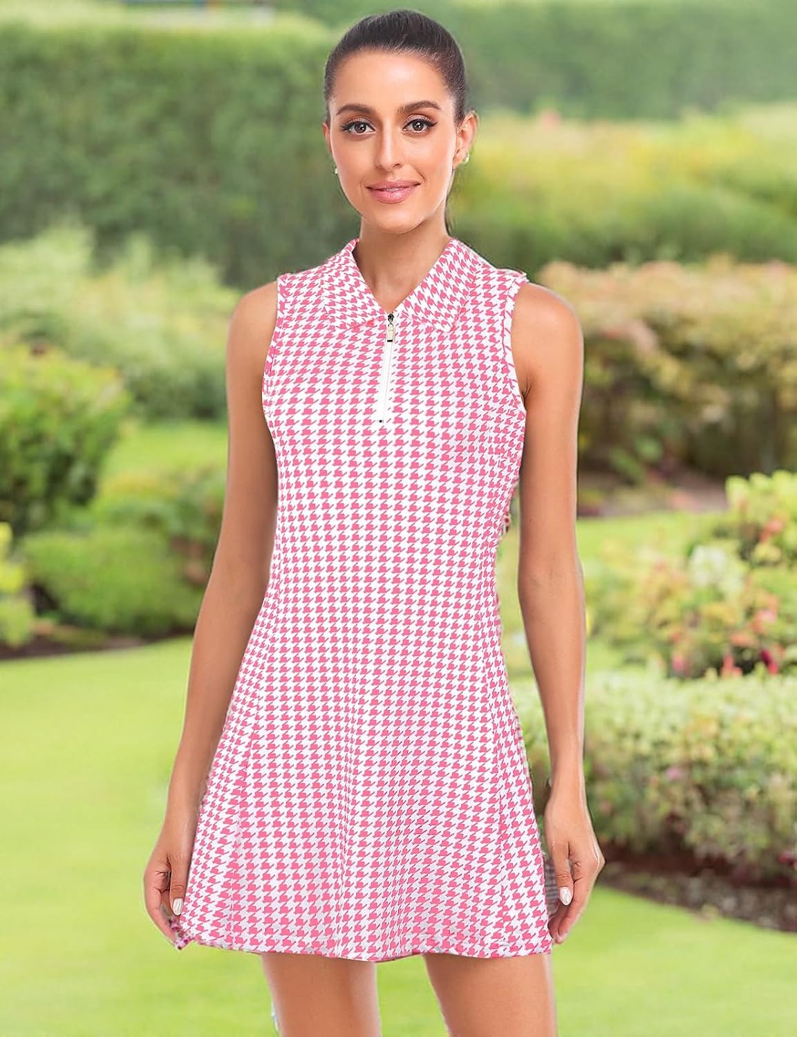 Cucuchy Style Womens Polo Tennis Golf Dresses with Shorts Sleeveless Zip Up Athletic Dress - Image 6
