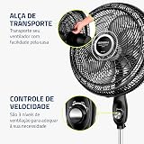 MONDIAL Ventilador Coluna, Turbo 8 Pás - 40cm, 220V, Preto/Prata, 140W - VTX-40C-8P — imagem 7