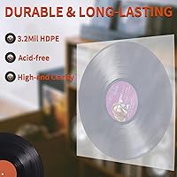 Vista 3 de Fundas interiores para discos de vinilo, 30 fundas interiores de vinilo LP antiestáticas de 12 pulgadas, fundas protectoras de vinilo de plástico