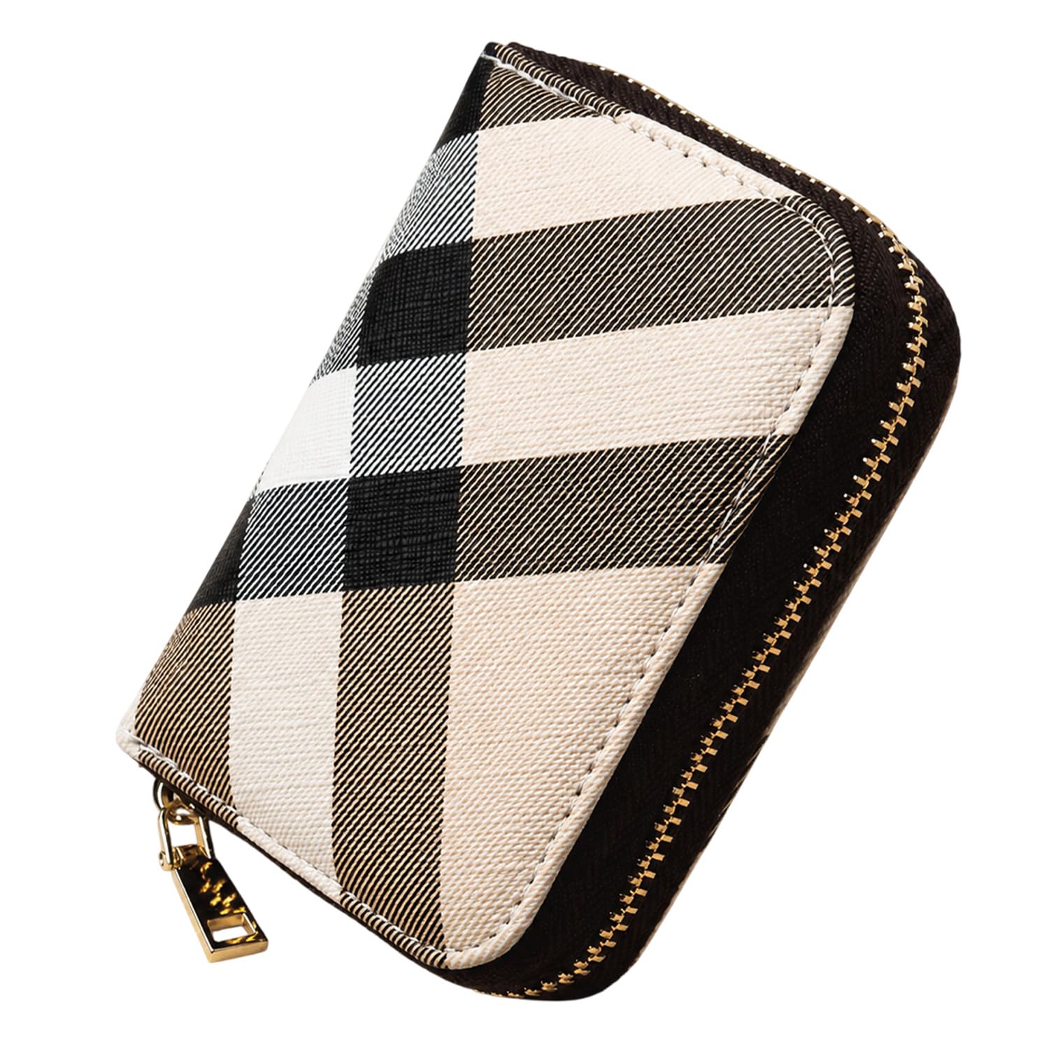 Fashion Women's Card Bag Zipper Small Coin Purse Male and Female Organ Credit Card Holder Multi-Card Driver's License Holder (Cream)-image-22