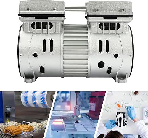 Miniatura 5 de Motor de compresor de aire sin aceite, bomba de aire silenciosa sin aceite de 110 V, cabezal de compresor de aire, motor de cabeza de bomba de aire