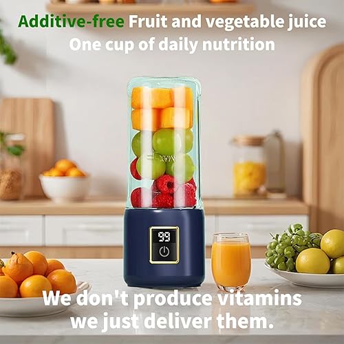 Miniatura 2 de Licuadora portátil, mini exprimidor, licuadora portátil de 16.9 fl oz, 12 cuchillas perfectas para mezclar, pequeña, conveniente, multifuncional,