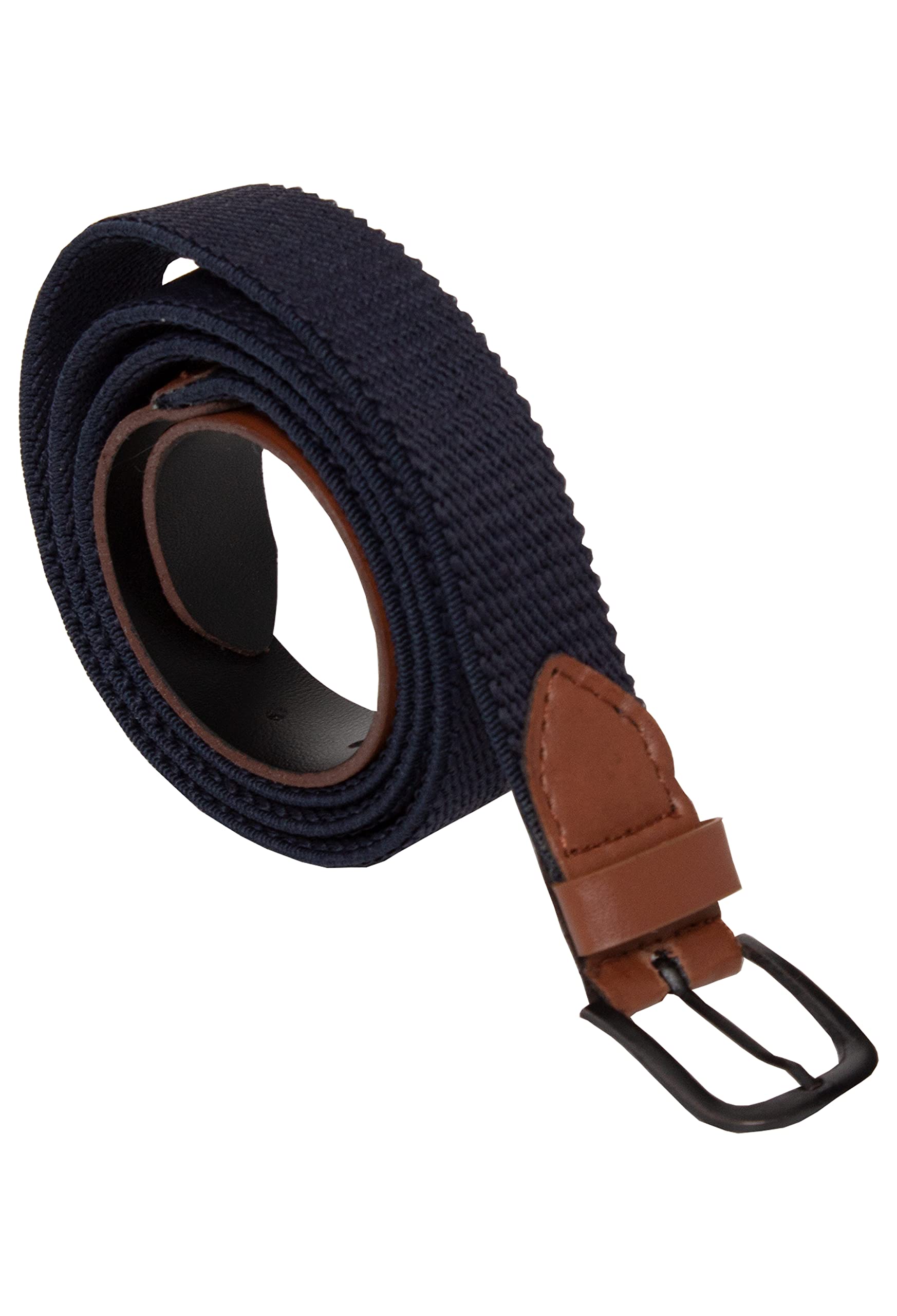 989Zé ENZO Mens canvas stretch Elasticated Belt for All waist Sizes EZ BELTS 07 NAVY 42