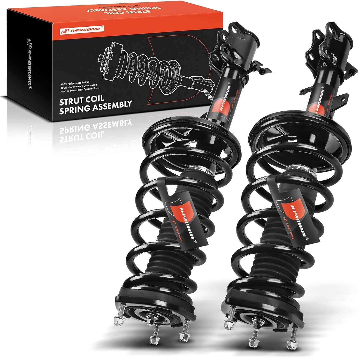 A-Premium Rear Struts Compatible with [AWD] Toyota Highlander 2001-2003 & Lexus RX300 1999-2003 - 2x Replacement Suspension Complete Strut Assembly Shock with Coil Spring