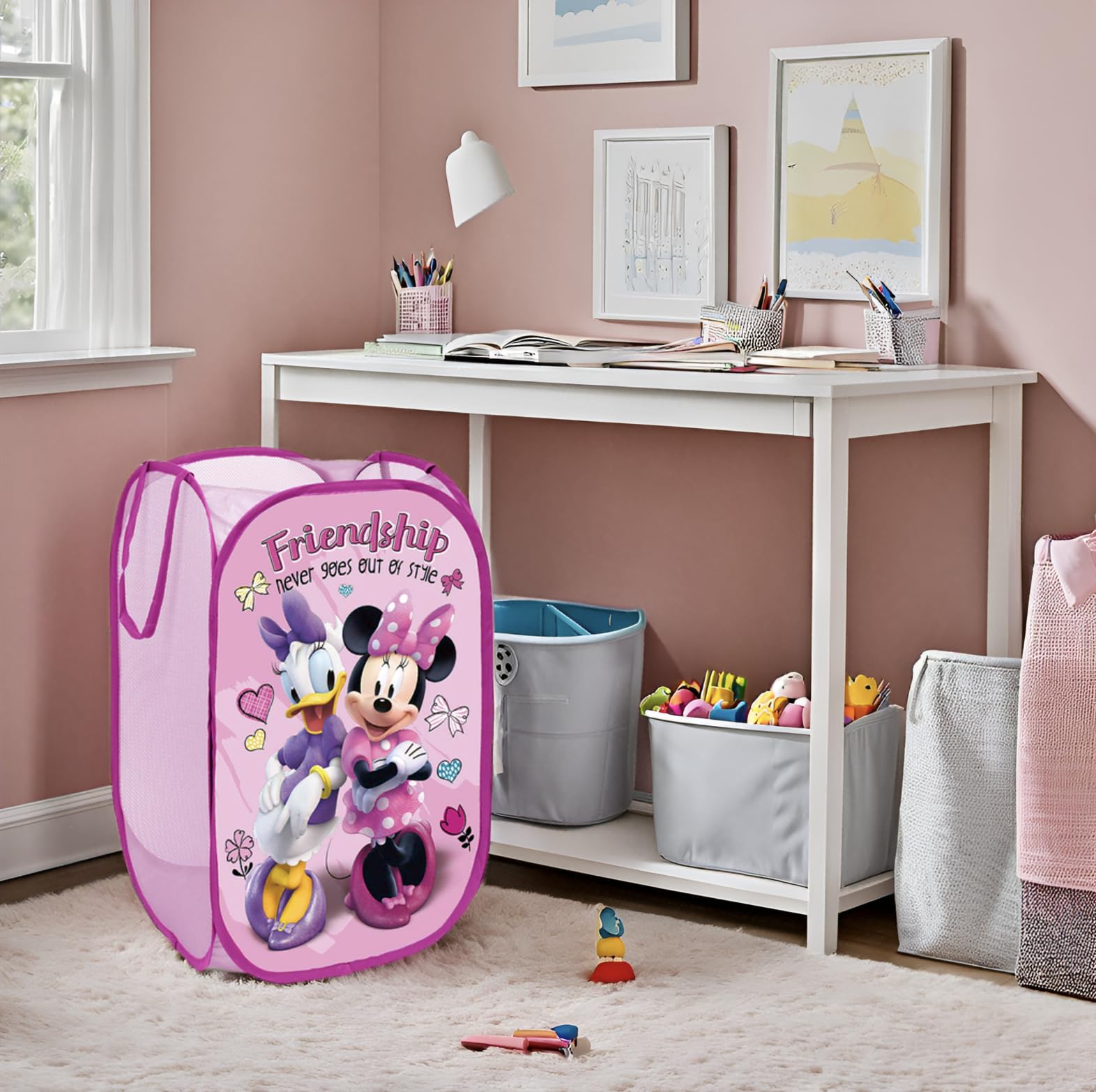 Disney Cesto pieghevole Minnie Mouse 36x36x58 cm per giocattoli e vestiti