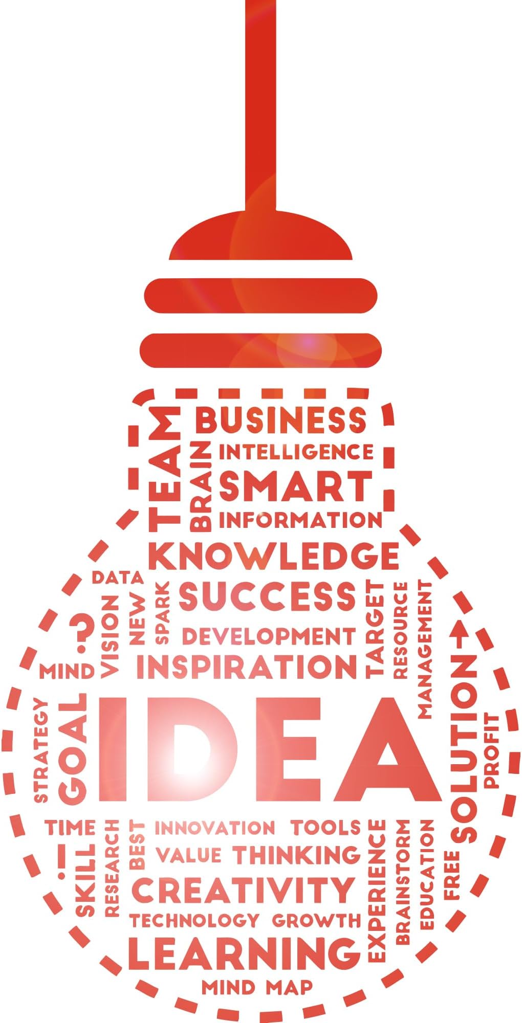 Vinyl Wall Decal Idea Lightbulb Success Words Office Space Decoration Stickers Mural Large Decor (ig5703)