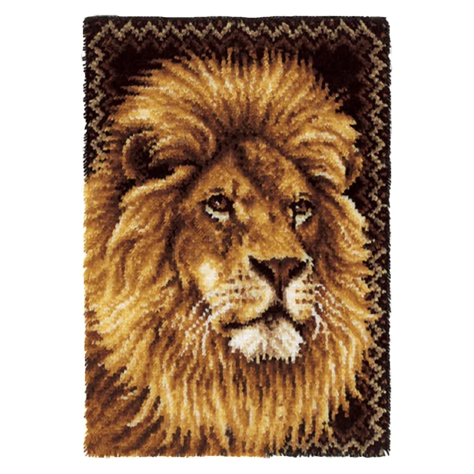 Large Size Latch Hook Rug Kits for Adults and Children DIY Needlework Crocheting Rug Kit with Color Preprinted Pattern,33.5 x 24.4 Inch