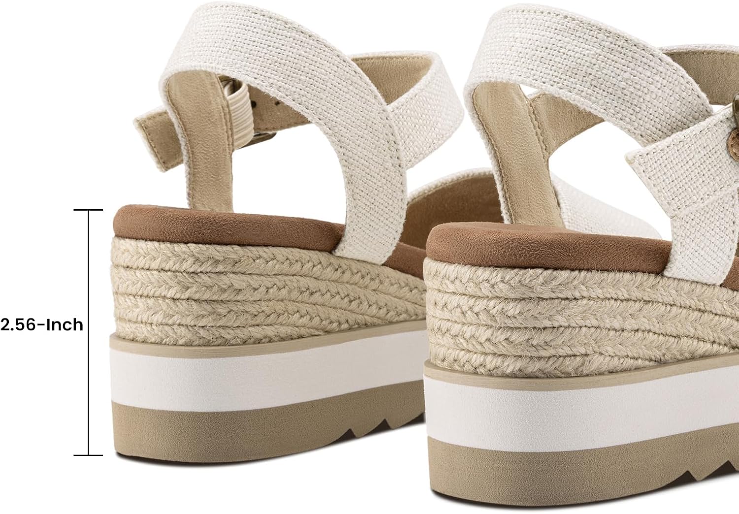 Athlefit Platform Wedge Sandals for Women Espadrille Comfortable Summer Ankle Strap Buckle Open Toe Sandals - Image 5