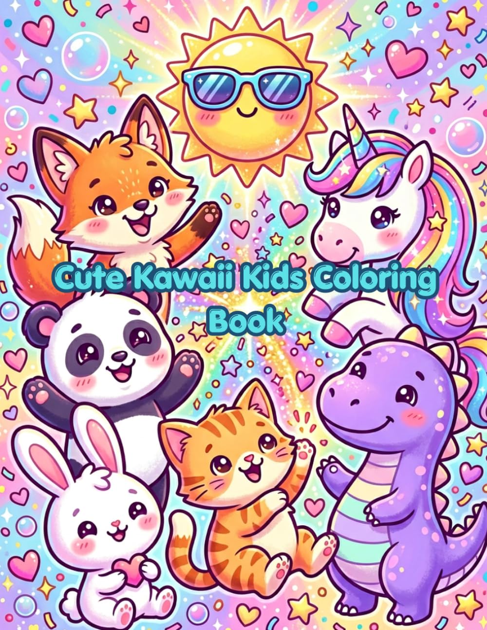 Cute Kawaii Kids Coloring Book: 30 Fun Images for Little Artists - Large-Print, Easy to Color