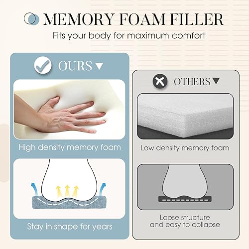 Vista 87 de Basic Beyond Cojines para sillas de comedor, 4 unidades, cojines de espuma viscoelástica con lazos y respaldo antideslizante, almohadillas para Gris